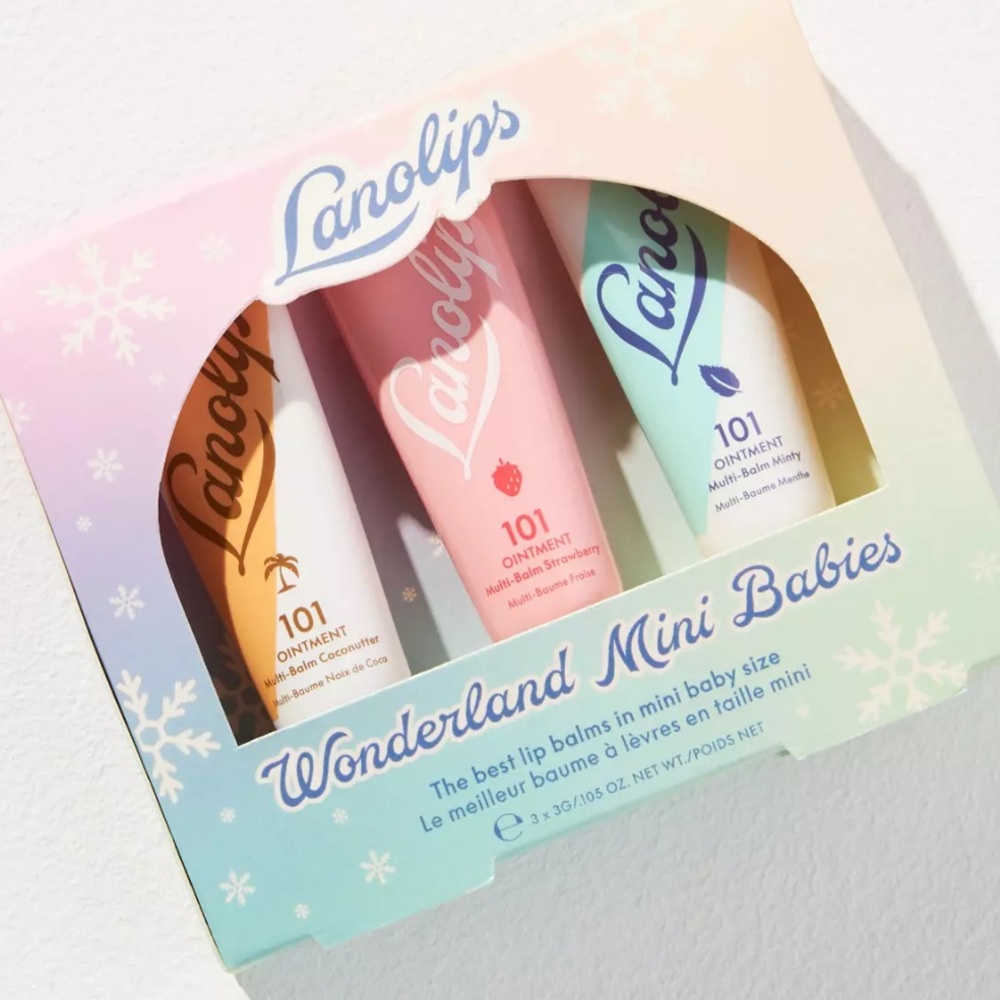 💎 Lanolips Wonderland Lip Mini Babies Lip Balm Trio Minty Coconutter Strawberry